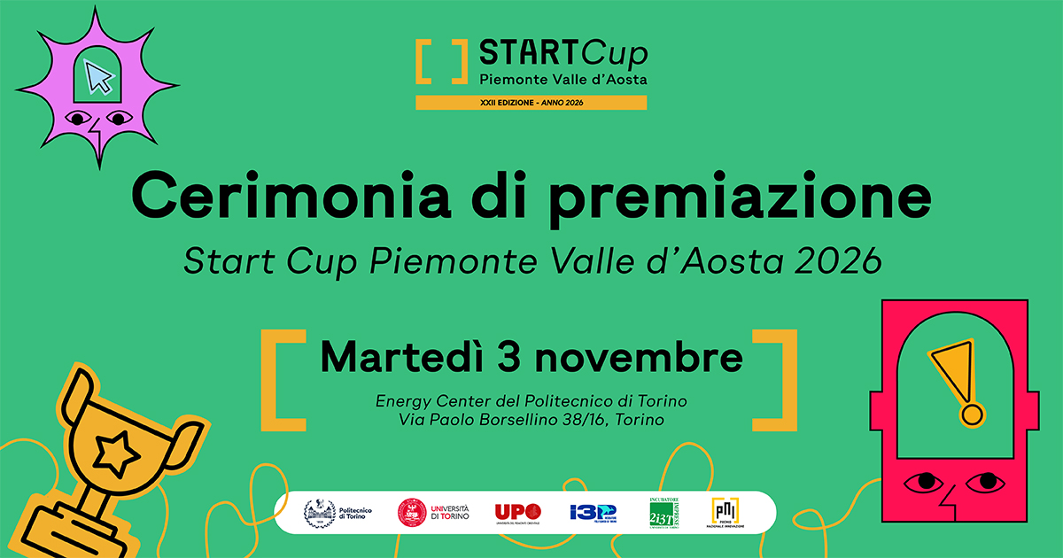 Cerimonia di premiazione Start Cup Piemonte Valle d'Aosta 2026